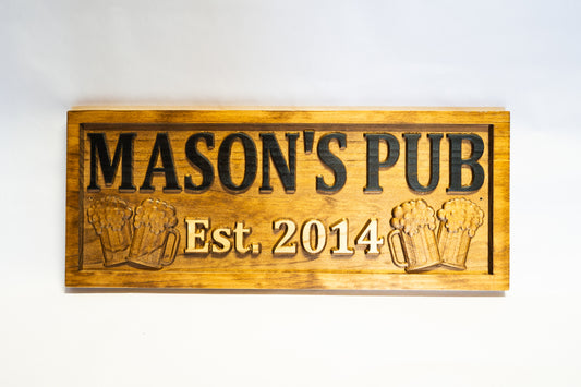 Custom Wood Design for a local bar called Mason's Pub